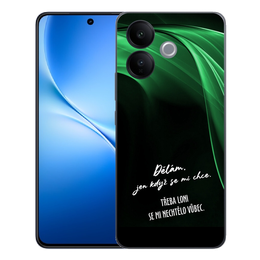 Gélový kryt mmCase na Vivo V70 Lite 5G - vtipný text 12 čierne pozadie