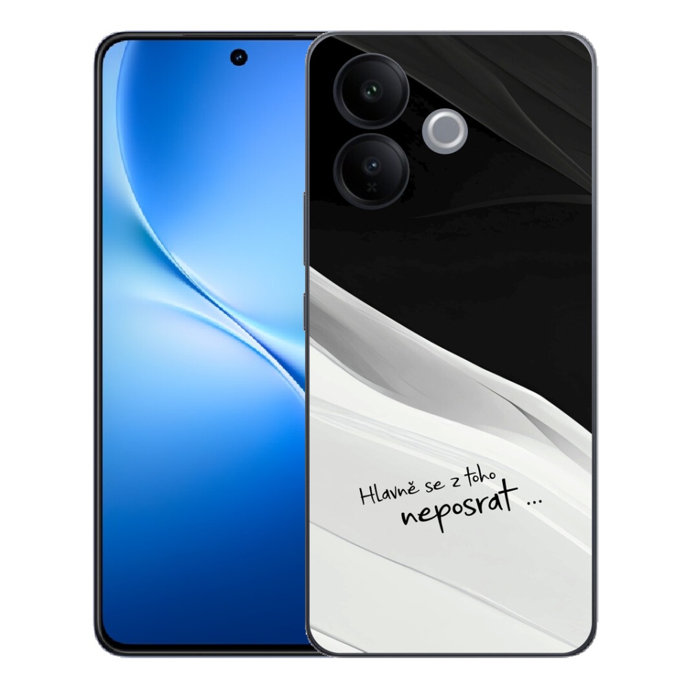 Gélový kryt mmCase na Vivo V70 Lite 5G - vtipný text 13 bieločierne pozadie