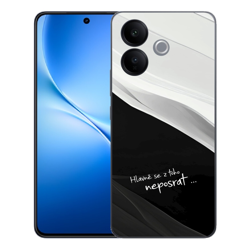 Gélový kryt mmCase na Vivo V70 Lite 5G - vtipný text 13 čiernobiele pozadie