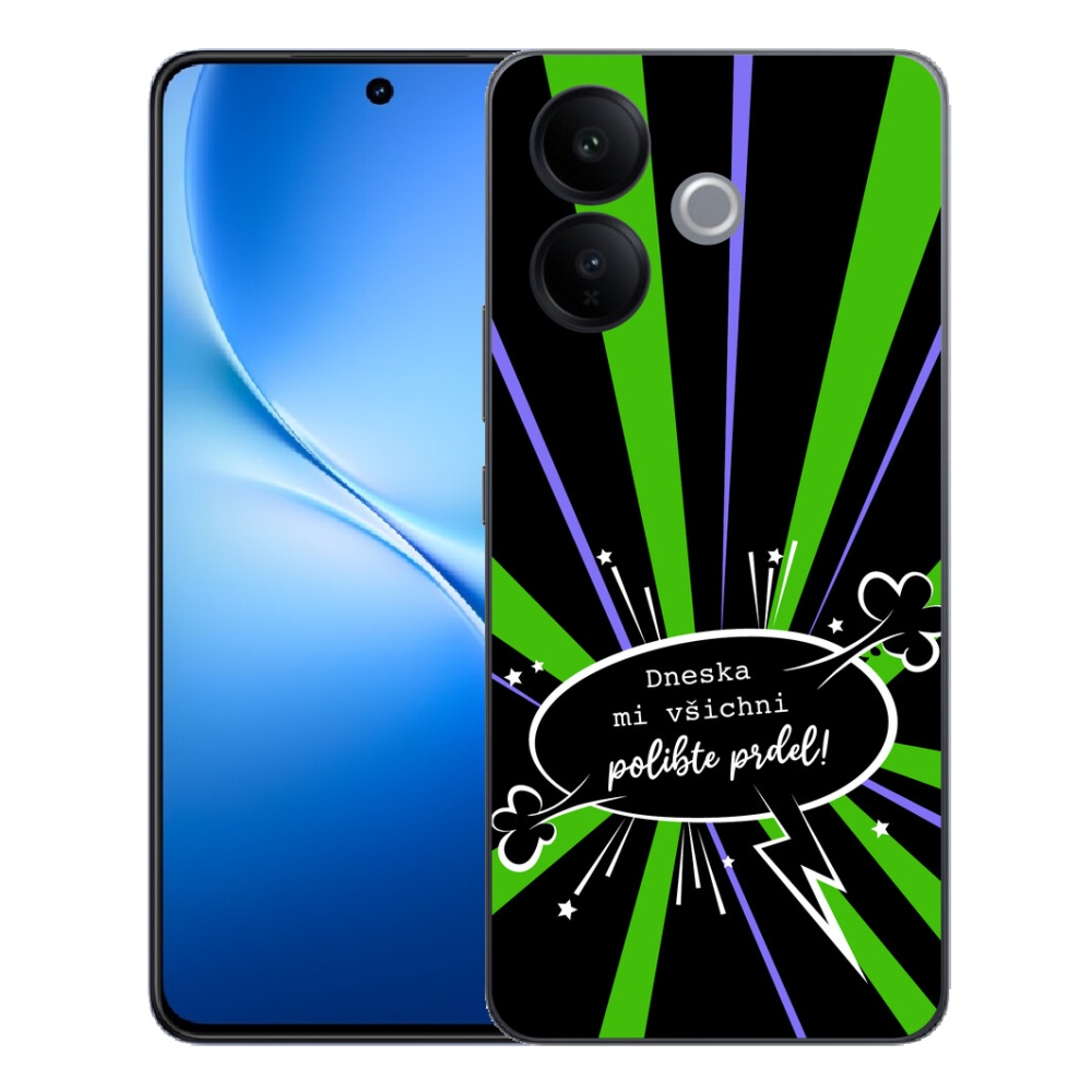 Gélový kryt mmCase na Vivo V70 Lite 5G - vtipný text 15 čierne pozadie