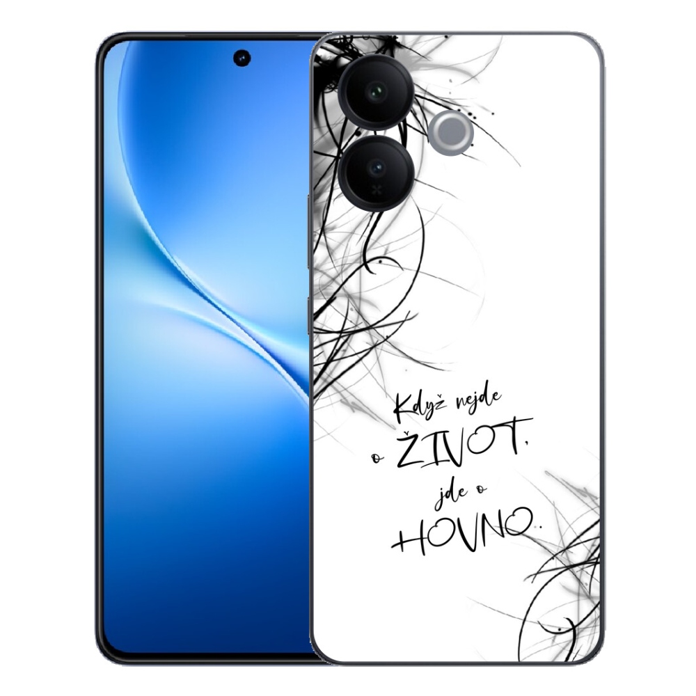 Gélový kryt mmCase na Vivo V70 Lite 5G - vtipný text 16 biele pozadie