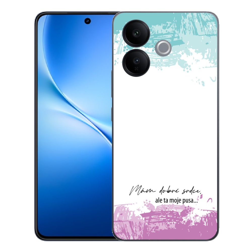 Gélový kryt mmCase na Vivo V70 Lite 5G - vtipný text 3 biele pozadie