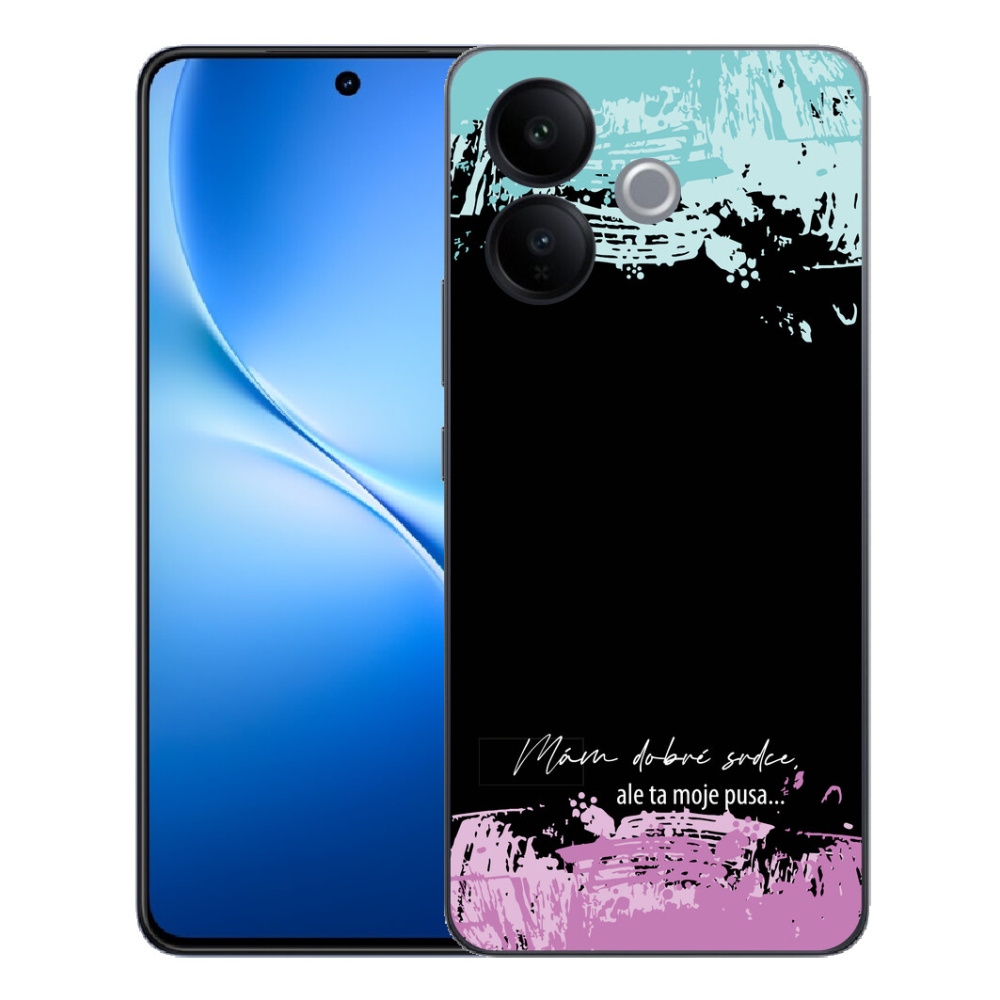 Gélový kryt mmCase na Vivo V70 Lite 5G - vtipný text 3 čierne pozadie