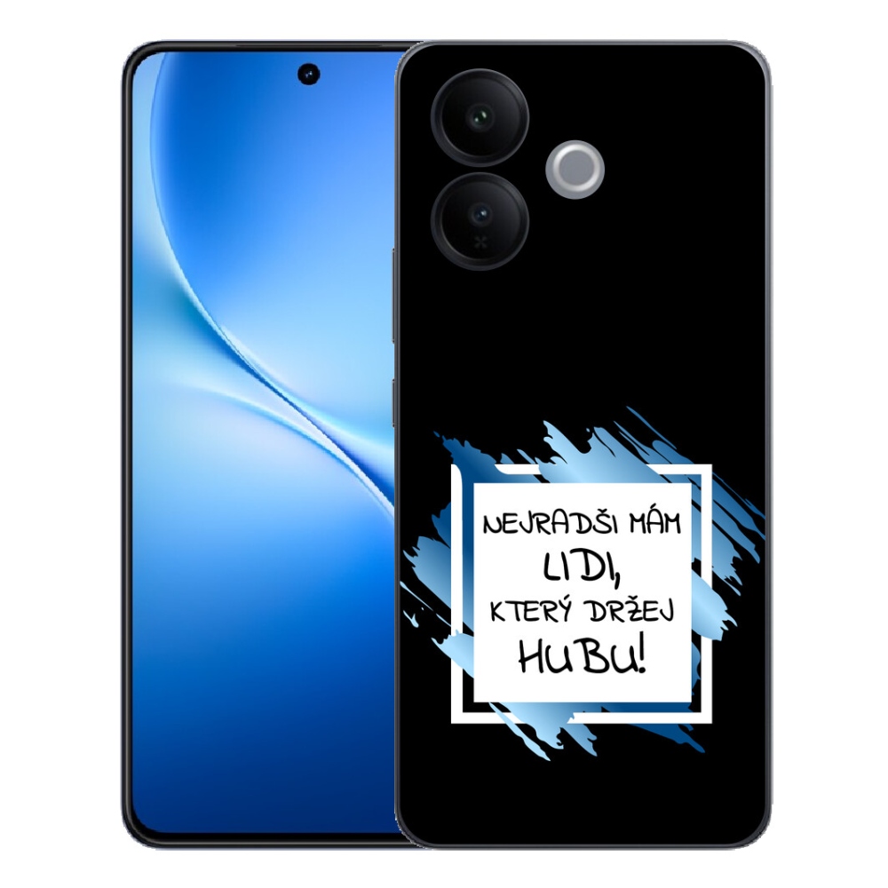 Gélový kryt mmCase na Vivo V70 Lite 5G - vtipný text 7 bieločierne pozadie