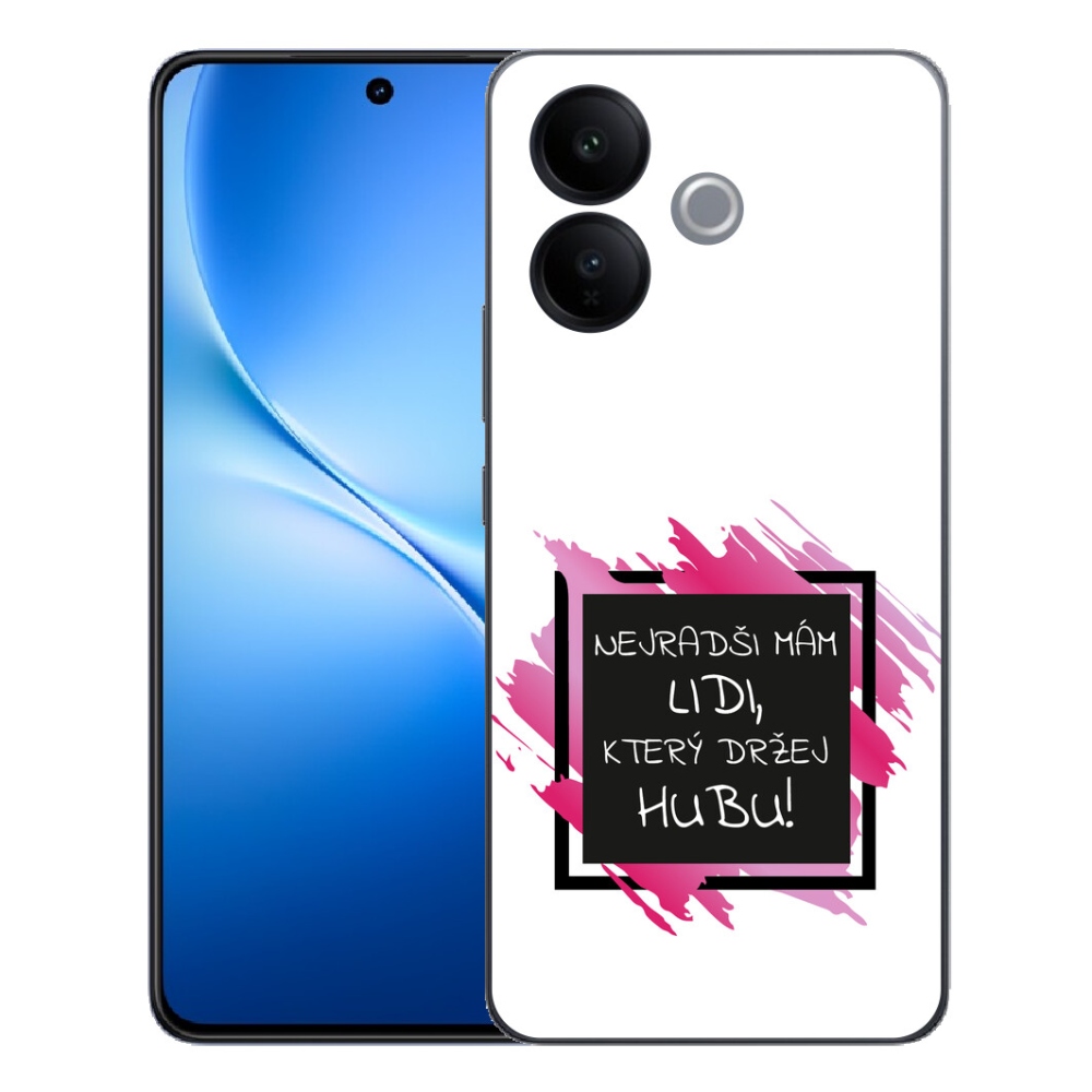 Gélový kryt mmCase na Vivo V70 Lite 5G - vtipný text 7 čiernobiele pozadie