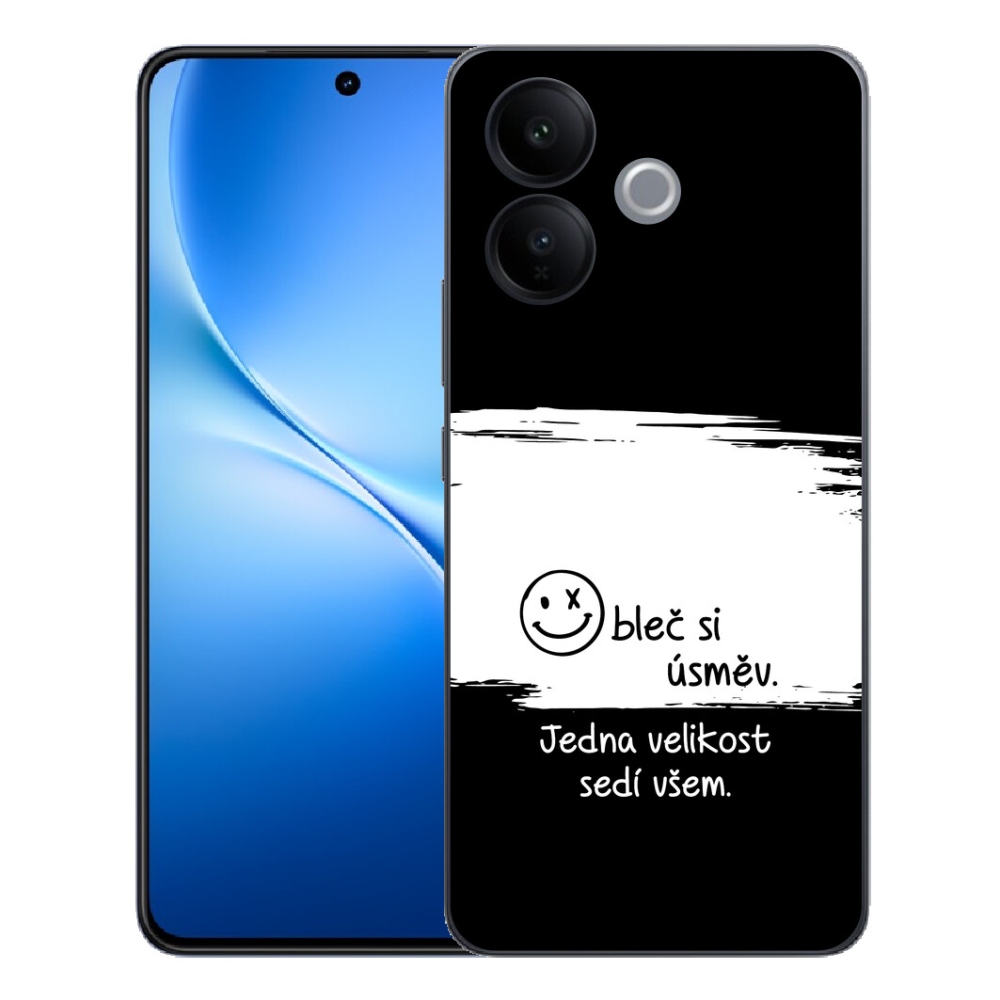 Gélový kryt mmCase na Vivo V70 Lite 5G - vtipný text 8 bieločierne pozadie