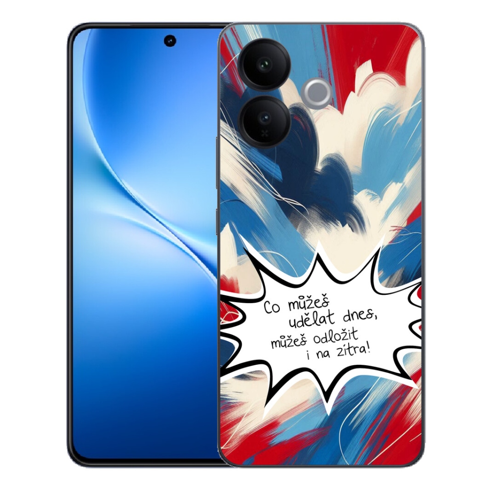 Gélový kryt mmCase na Vivo V70 Lite 5G - vtipný text 9 biele pozadie