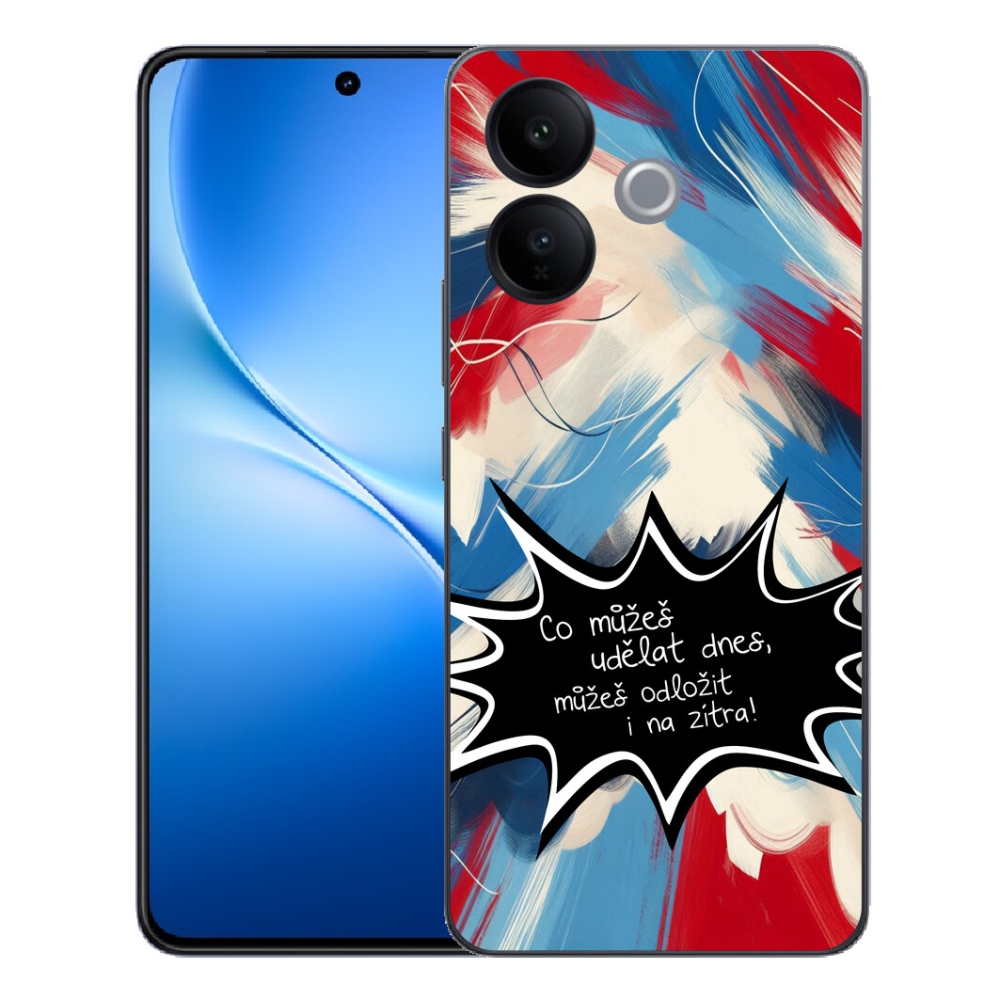 Gélový kryt mmCase na Vivo V70 Lite 5G - vtipný text 9 čierne pozadie