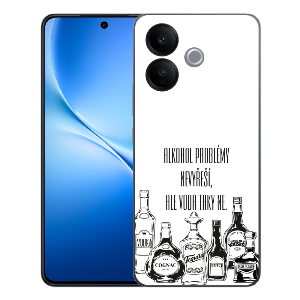 Gélový kryt mmCase na Vivo V70 Lite 5G - vtipný text biele pozadie