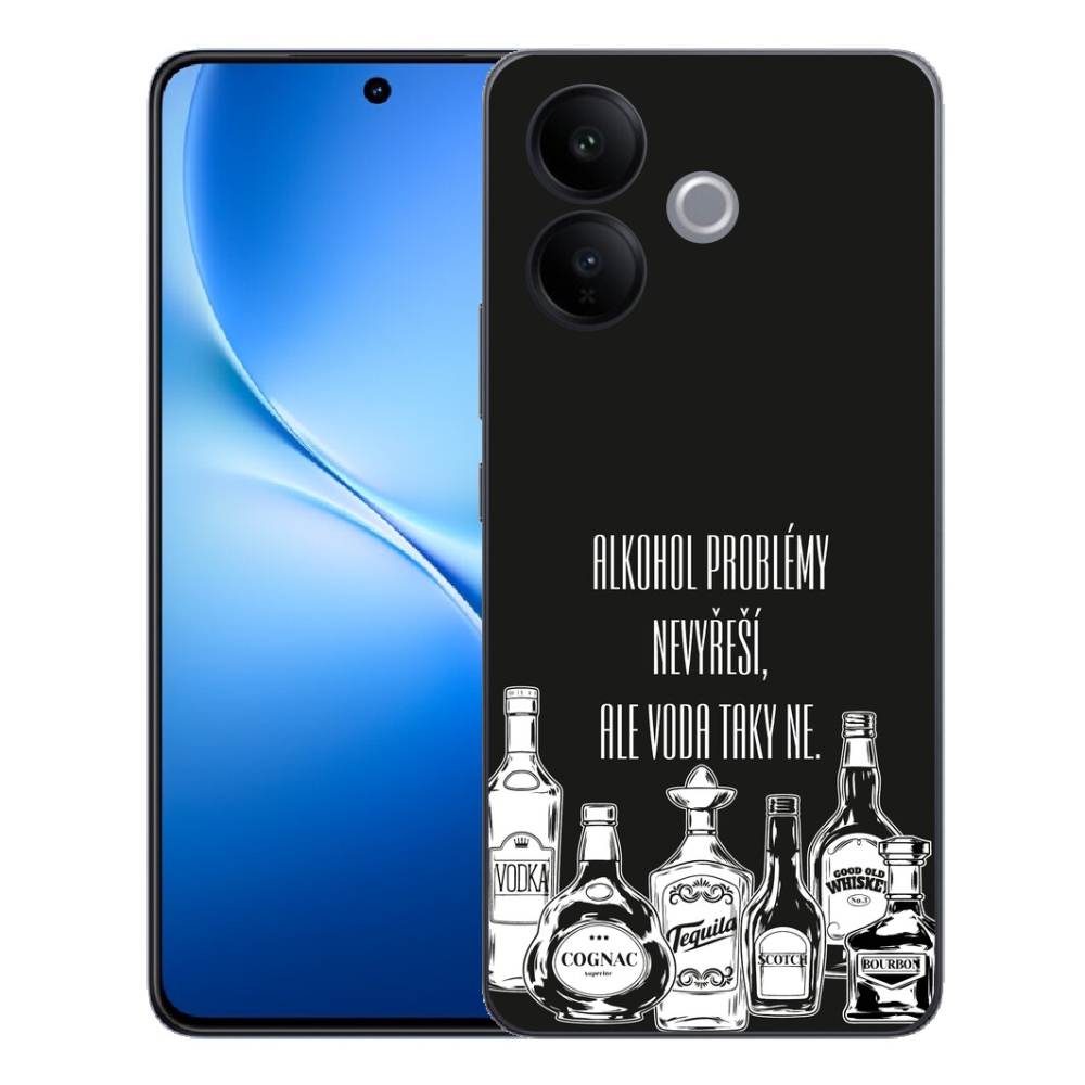 Gélový kryt mmCase na Vivo V70 Lite 5G - vtipný text čierne pozadie