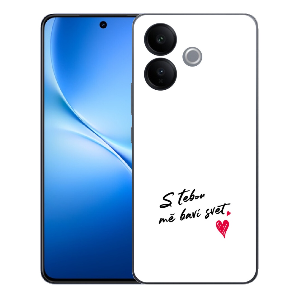 Gélový kryt mmCase na Vivo V70 Lite 5G - zamilovaný text 1 biele pozadie