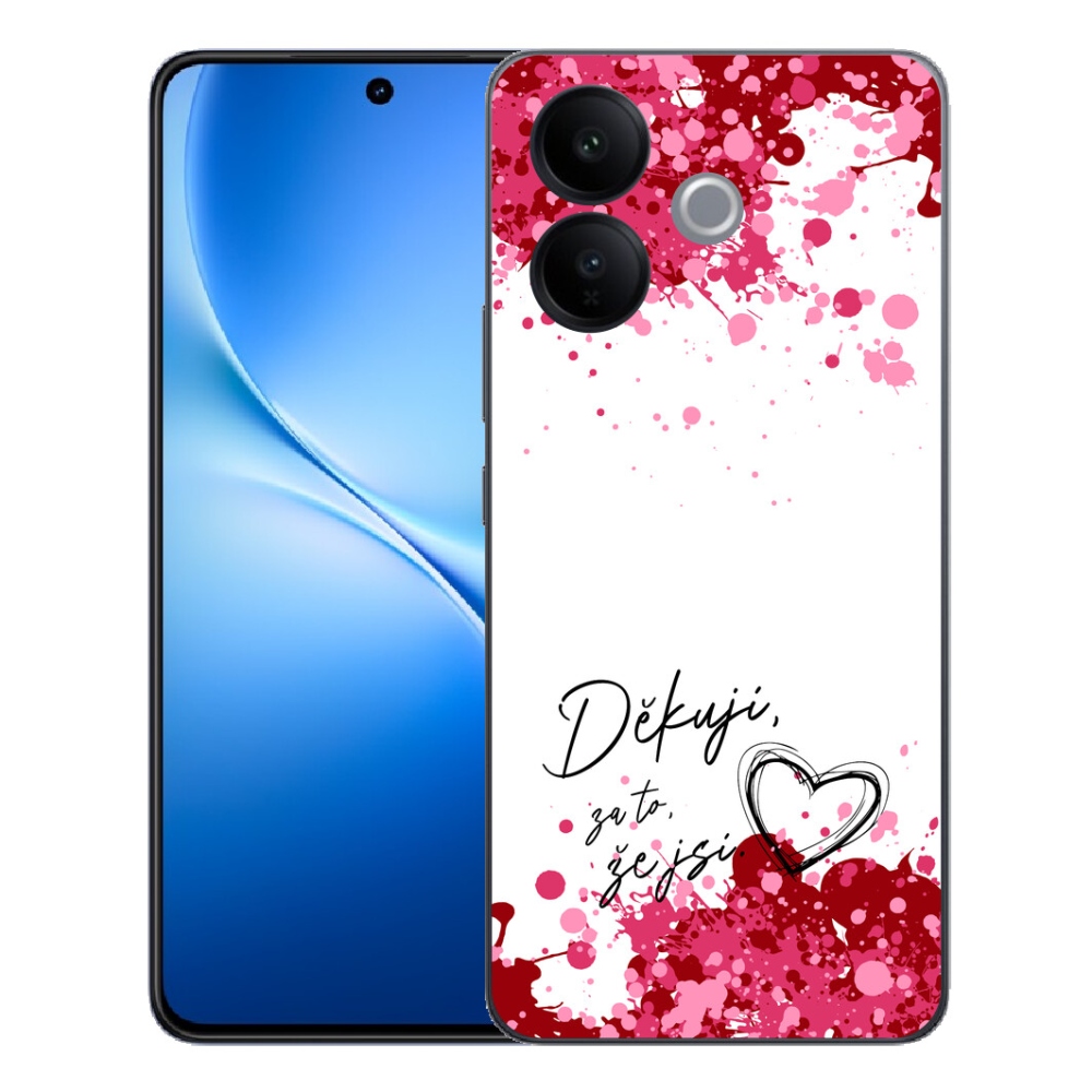 Gélový kryt mmCase na Vivo V70 Lite 5G - zamilovaný text 2 biele pozadie