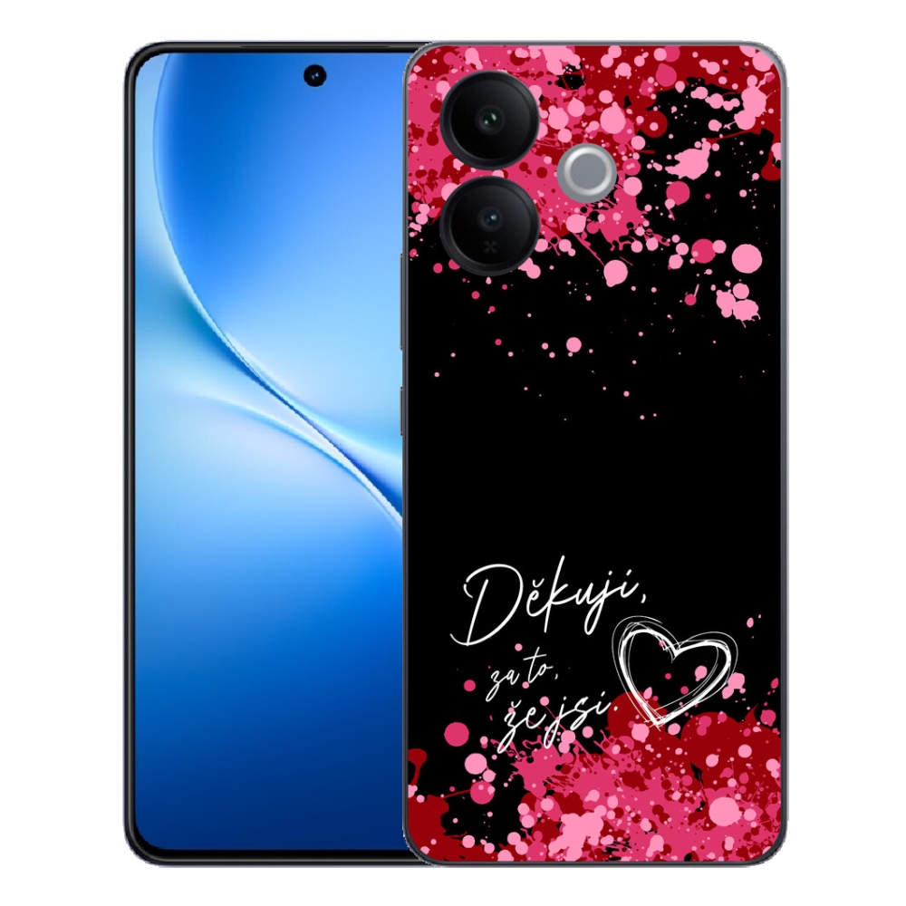 Gélový kryt mmCase na Vivo V70 Lite 5G - zamilovaný text 2 čierne pozadie
