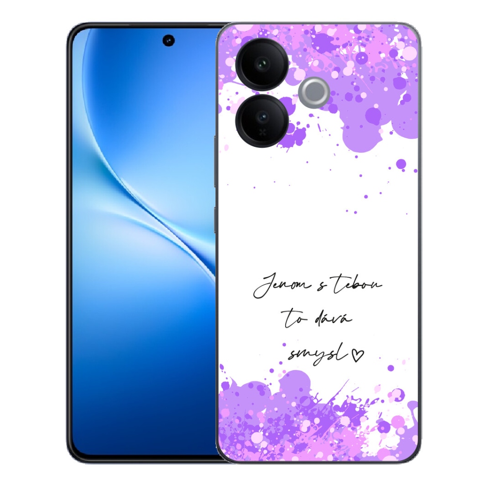Gélový kryt mmCase na Vivo V70 Lite 5G - zamilovaný text biele pozadie