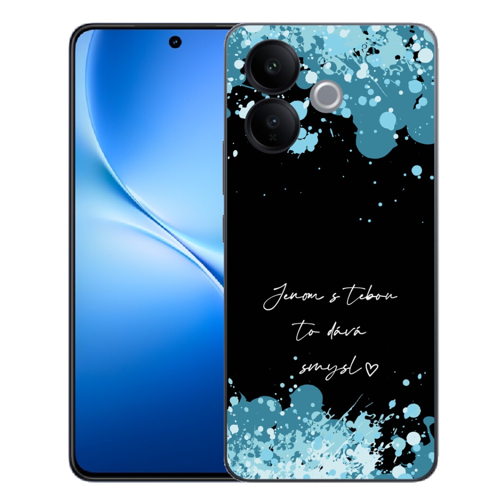 Gélový kryt mmCase na Vivo V70 Lite 5G - zamilovaný text čierne pozadie