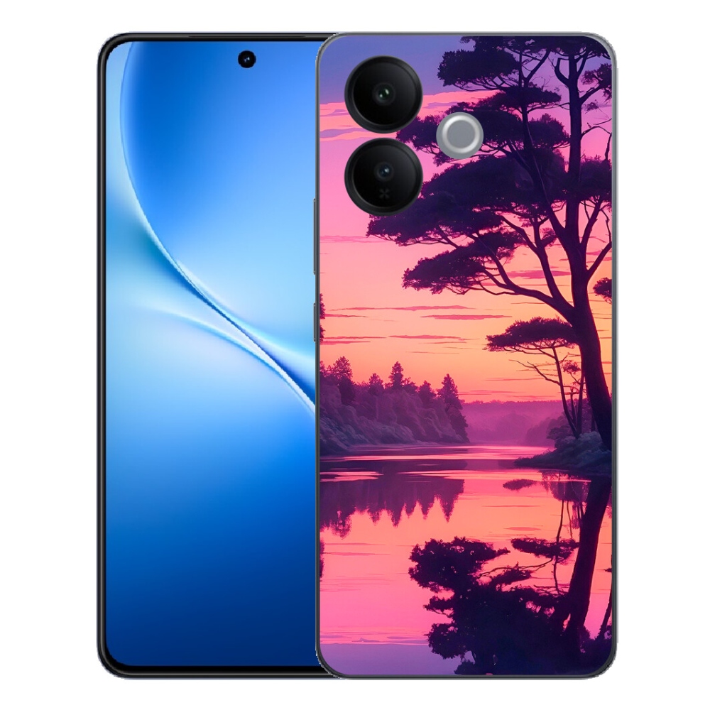 Gélový kryt mmCase na Vivo V70 Lite 5G - západ slnka nad jazerom