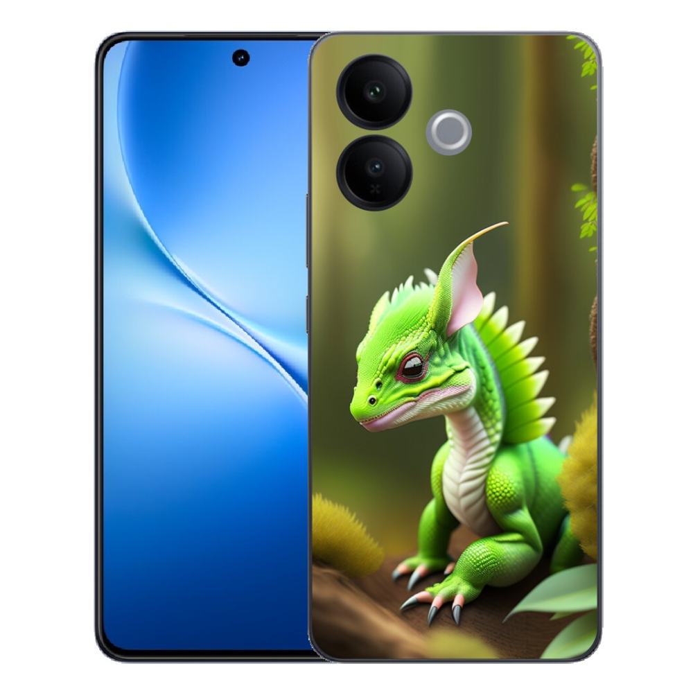 Gélový kryt mmCase na Vivo V70 Lite 5G - zelený dráčik