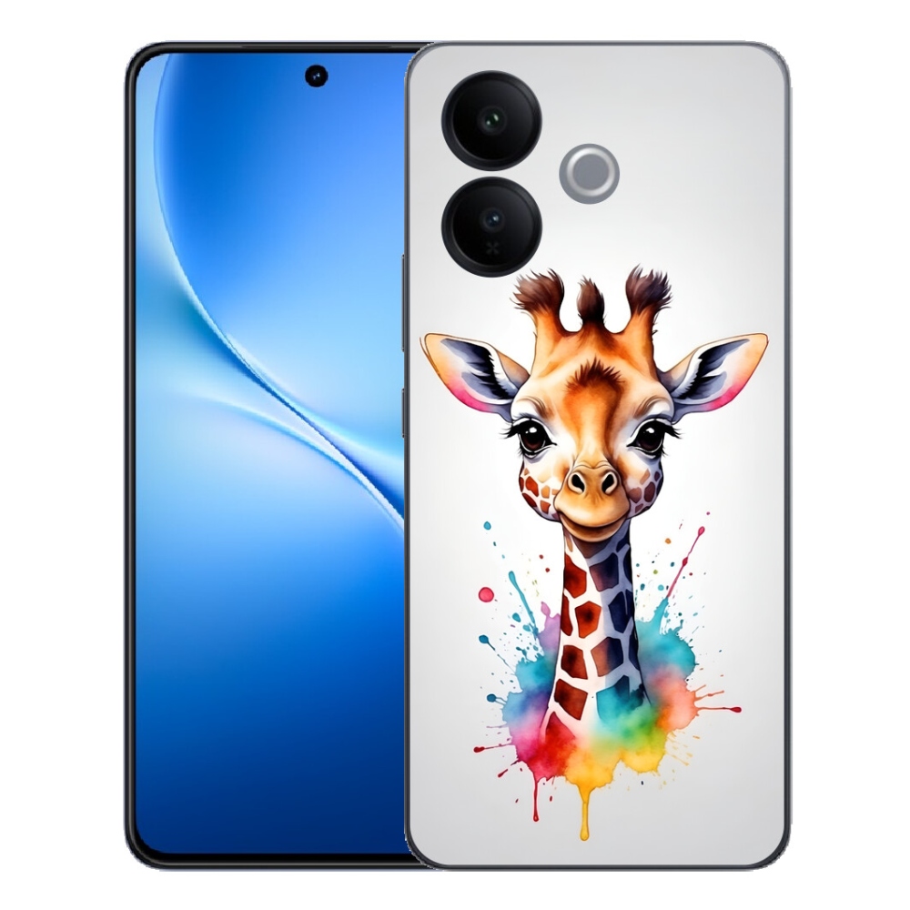 Gélový kryt mmCase na Vivo V70 Lite 5G - žirafa 1