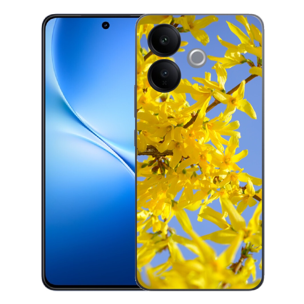 Gélový kryt mmCase na Vivo V70 Lite 5G - žlté kvety