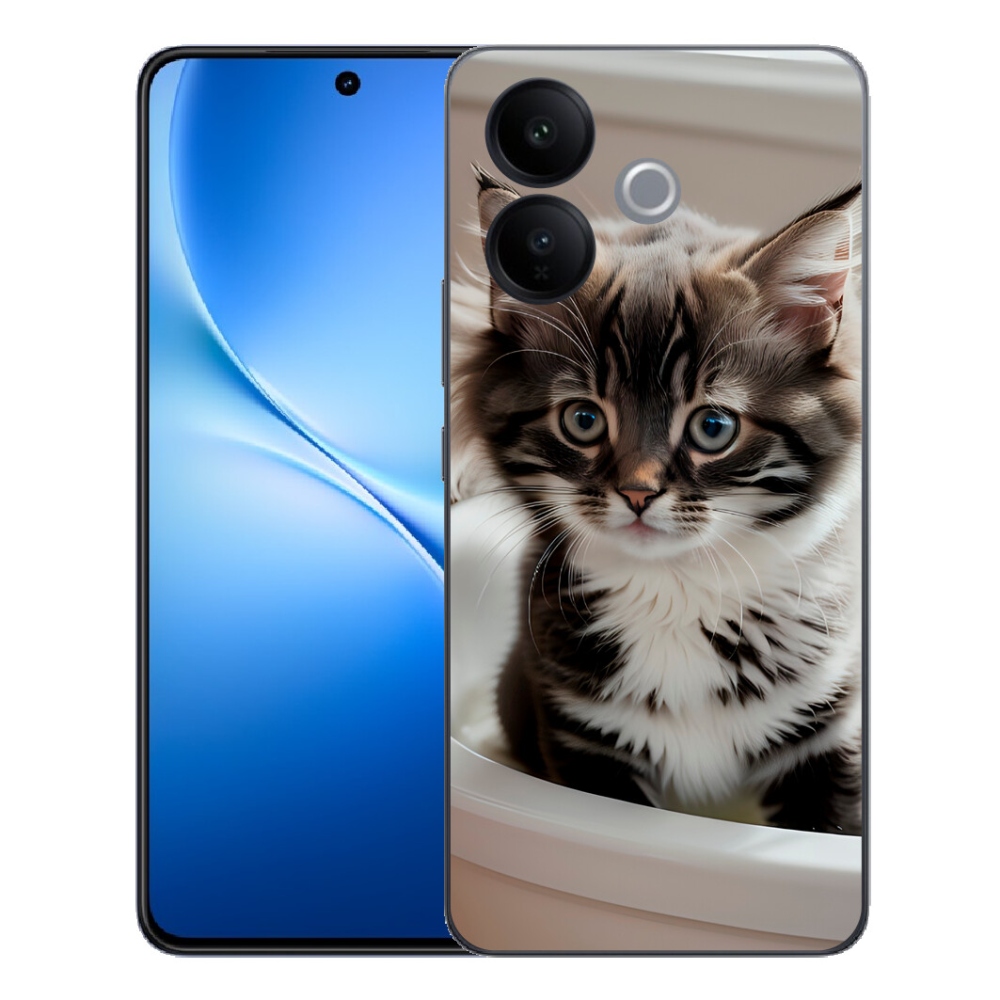 Gélový kryt mmCase na Vivo V70 Lite 5G - zvedavé mačiatko