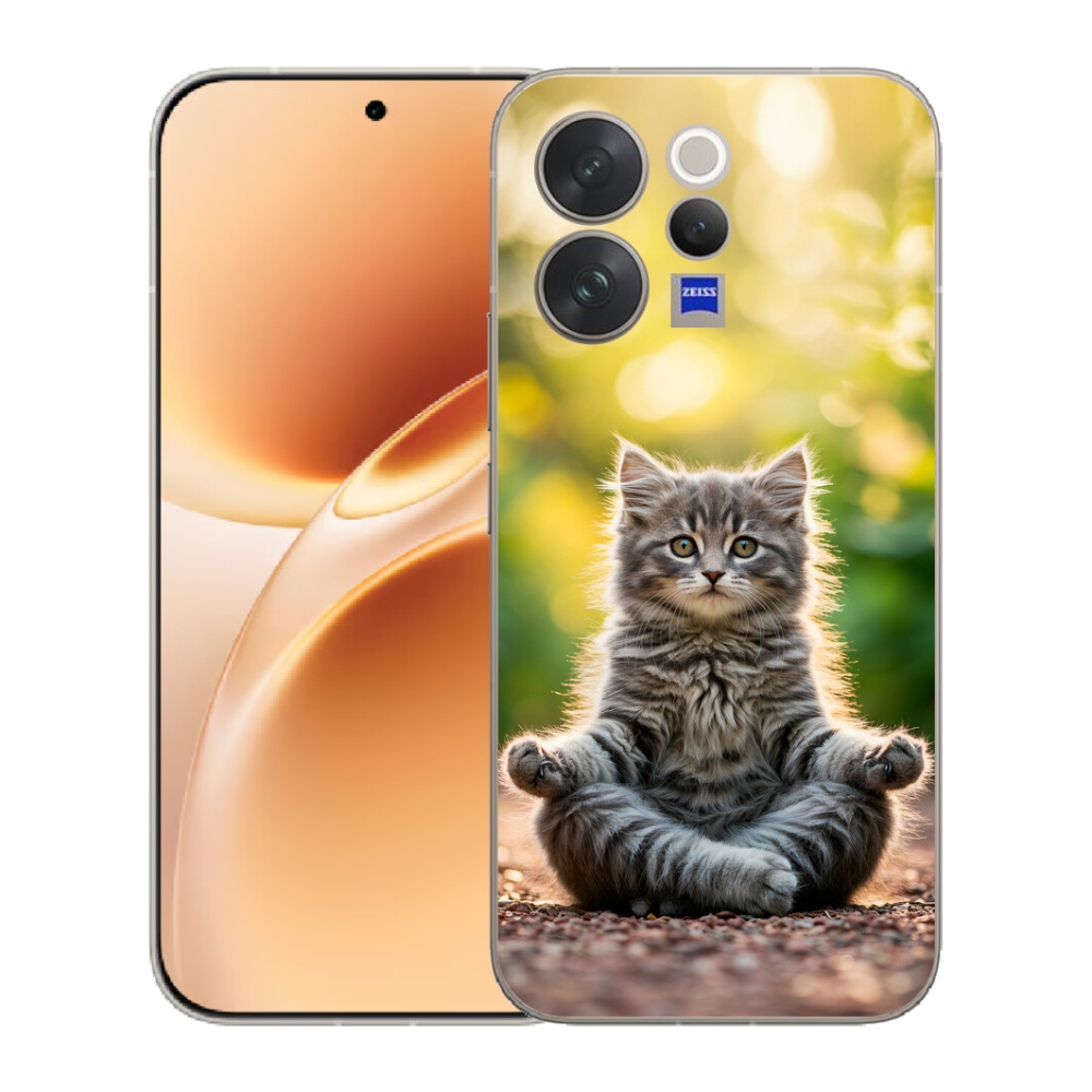 Gélový kryt mmCase na Vivo V70 - meditujúce mačiatko