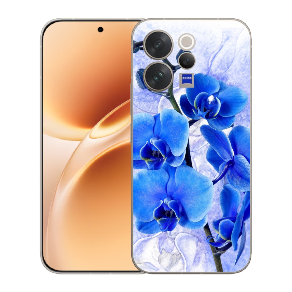 Gélový kryt mmCase na Vivo V70 - modré kvety
