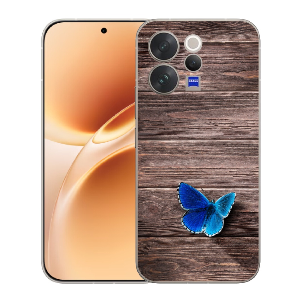 Gélový kryt mmCase na Vivo V70 - modrý motýľ 1