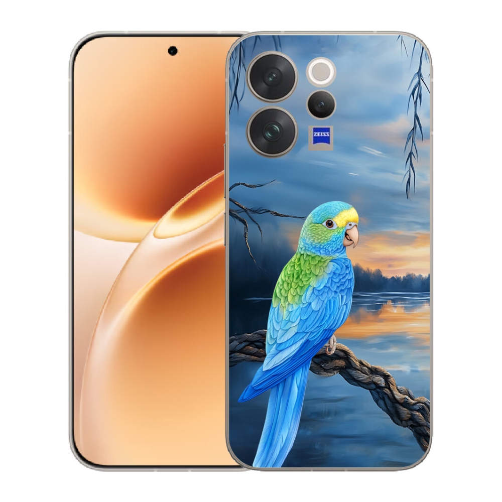 Gélový kryt mmCase na Vivo V70 - modrý papagáj