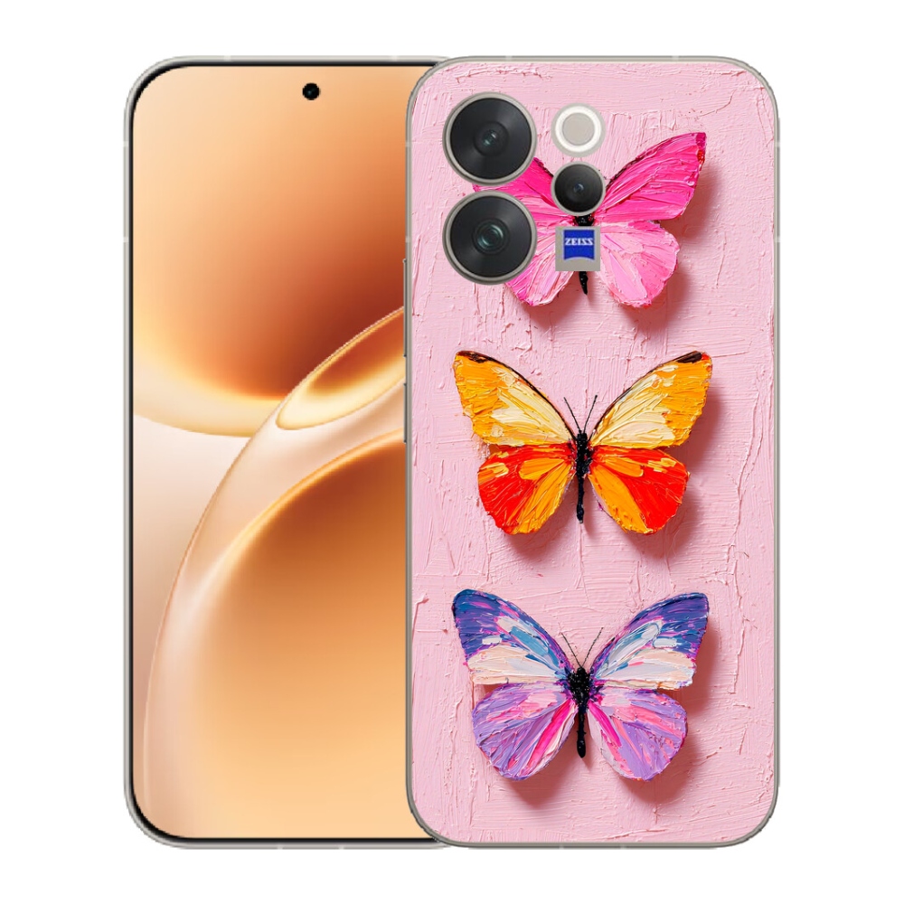 Gélový kryt mmCase na Vivo V70 - motýlia trojica