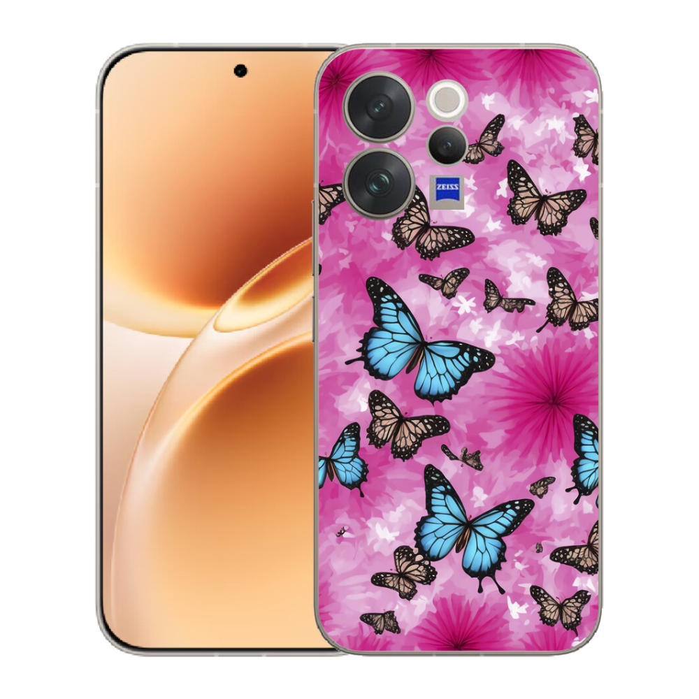 Gélový kryt mmCase na Vivo V70 - motýlia záhrada