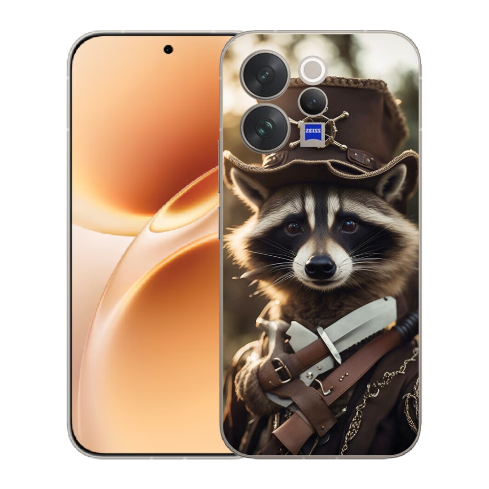 Gélový kryt mmCase na Vivo V70 - mýval v uniforme