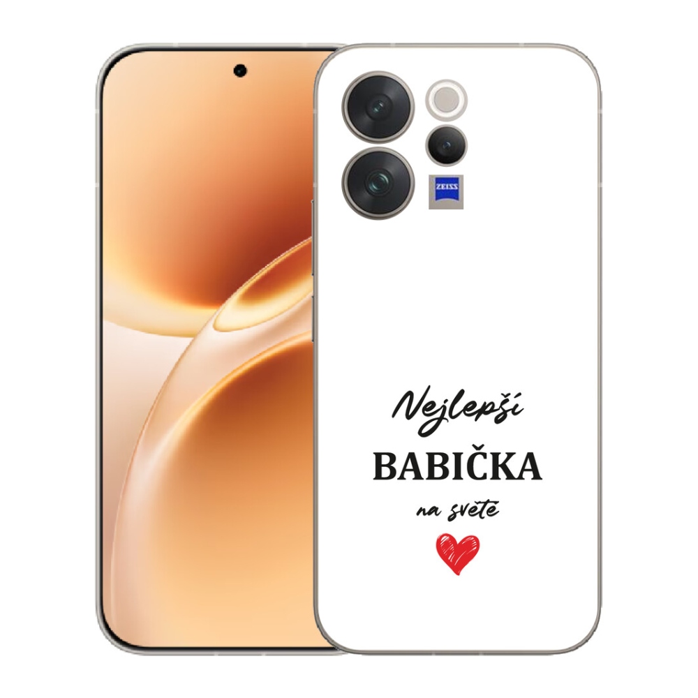 Gélový kryt mmCase na Vivo V70 - najlepšia babička 1 biele pozadie