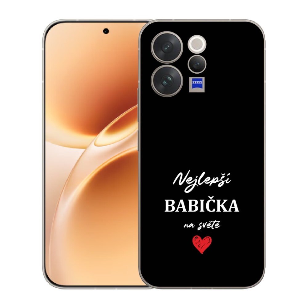 Gélový kryt mmCase na Vivo V70 - najlepšia babička 1 čierne pozadie