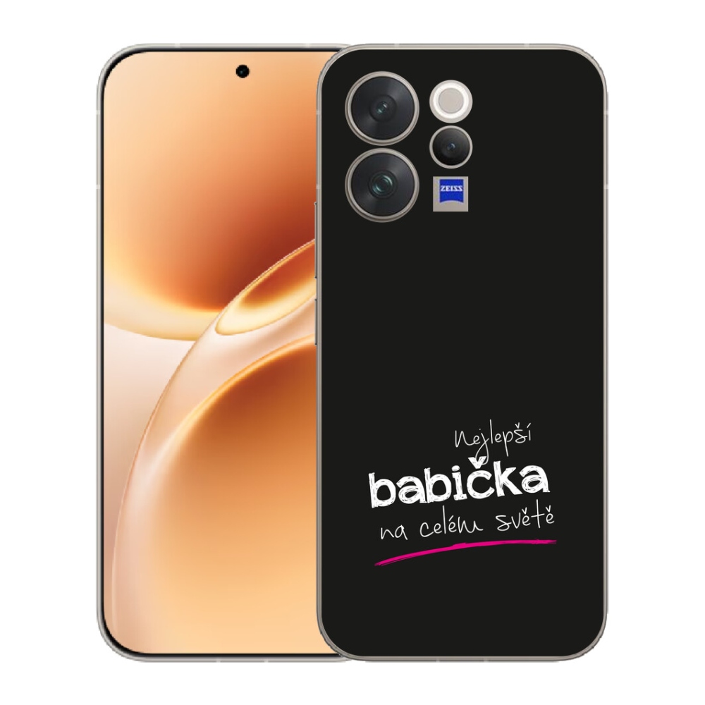 Gélový kryt mmCase na Vivo V70 - najlepšia babička 4 čierne pozadie