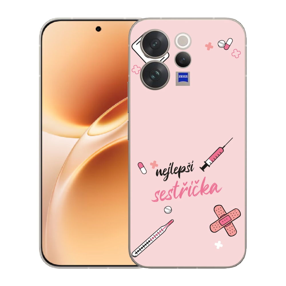 Gélový kryt mmCase na Vivo V70 - najlepšia sestrička ružové pozadie