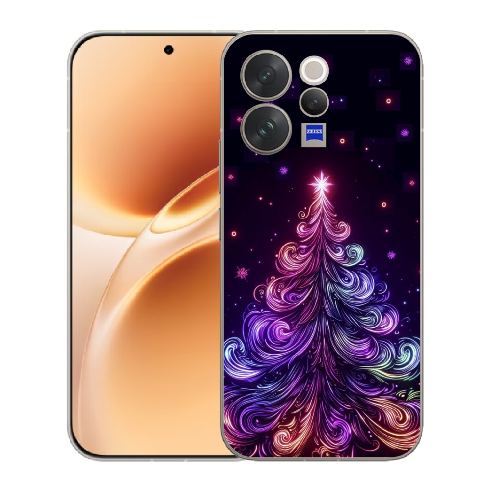 Gélový kryt mmCase na Vivo V70 - neónový vianočný stromček 1