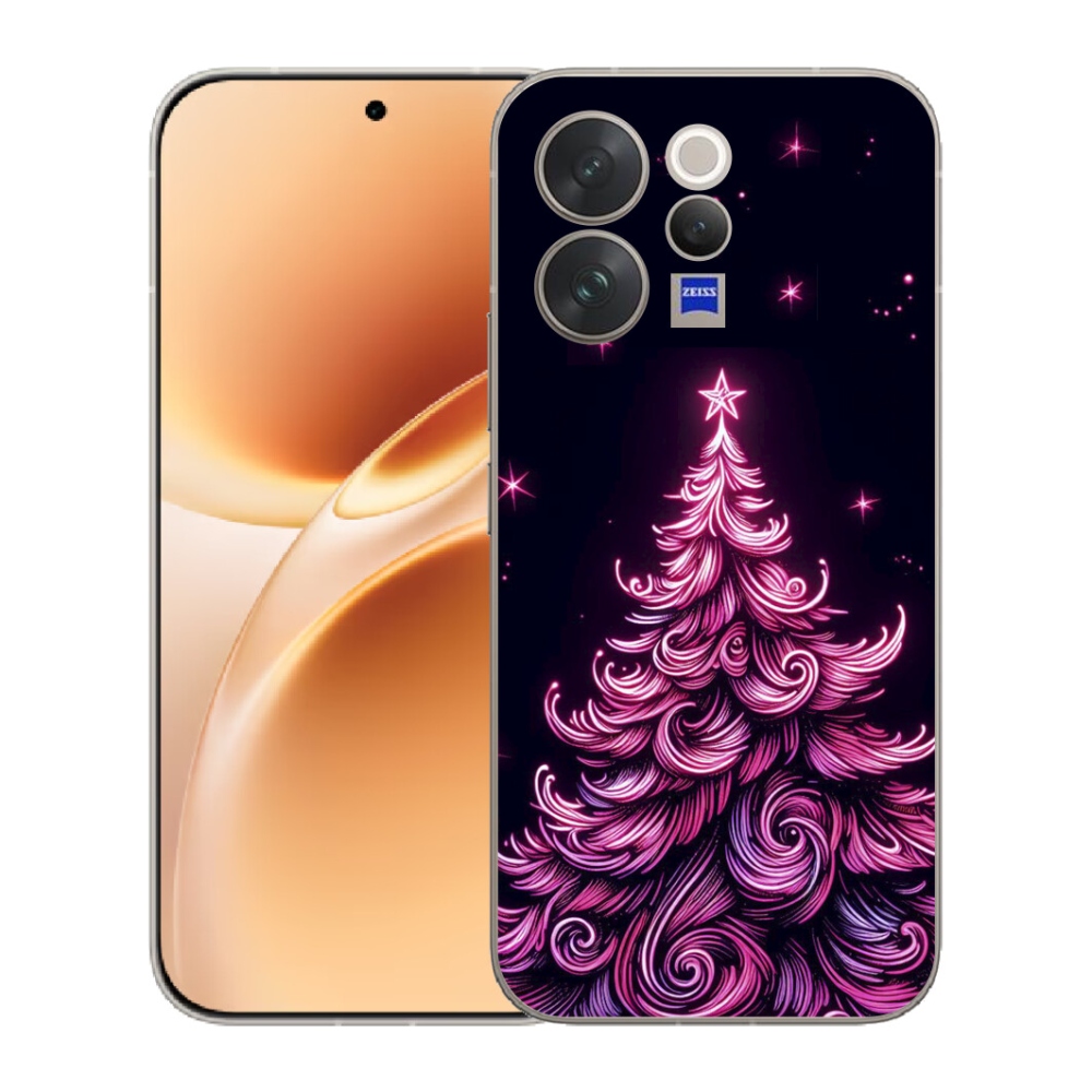 Gélový kryt mmCase na Vivo V70 - neónový vianočný stromček 2