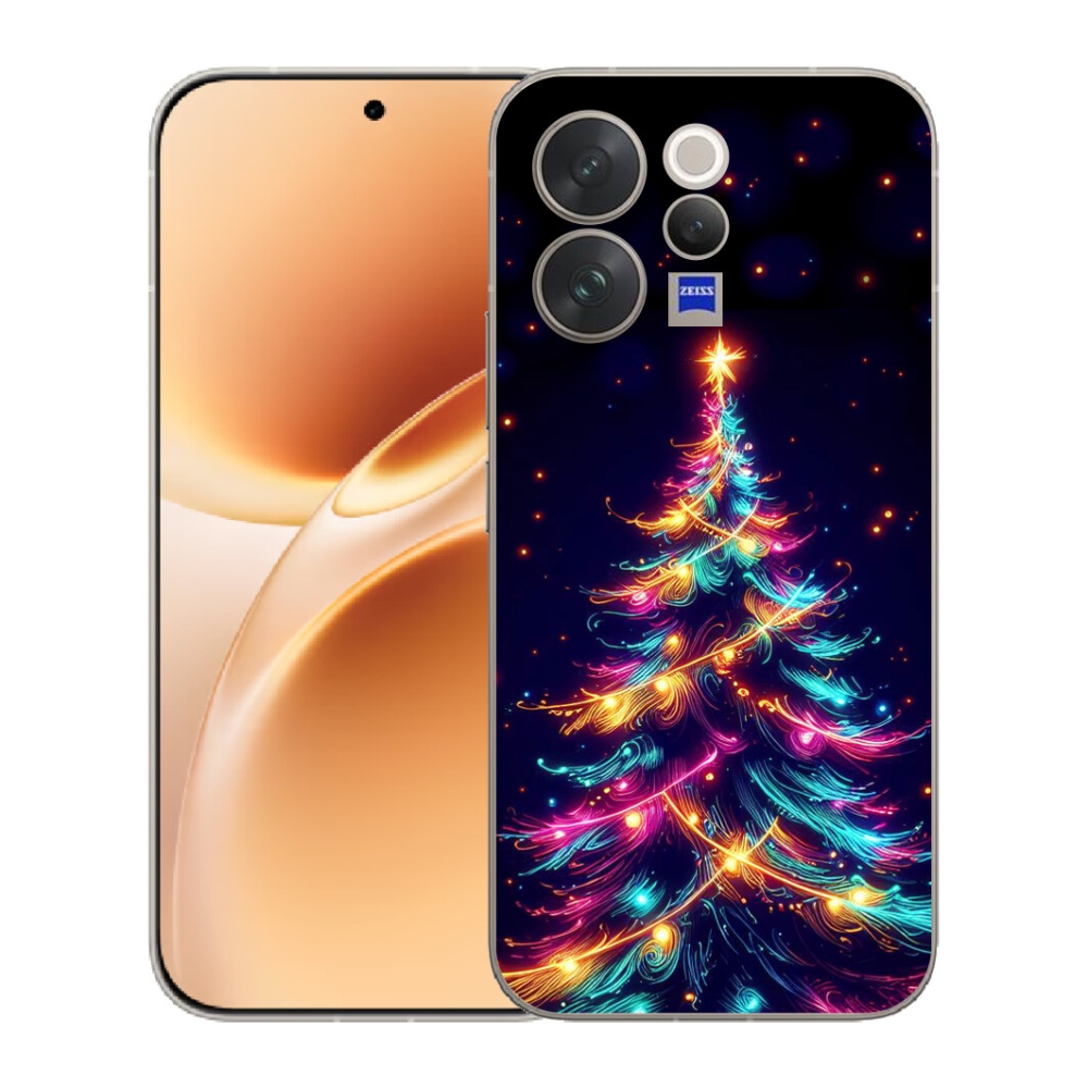 Gélový kryt mmCase na Vivo V70 - neónový vianočný stromček