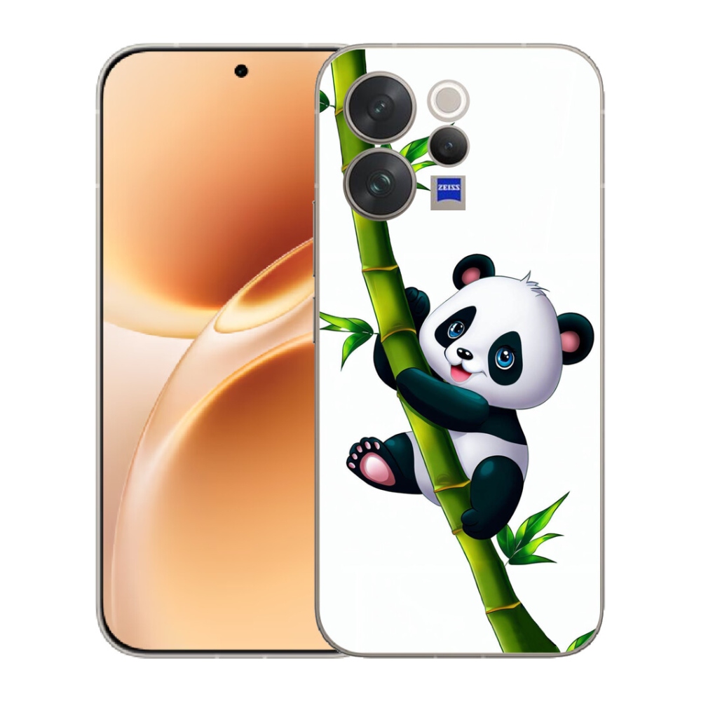 Gélový kryt mmCase na Vivo V70 - panda na bambuse