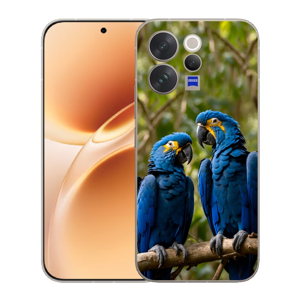Gélový kryt mmCase na Vivo V70 - papagájové duo