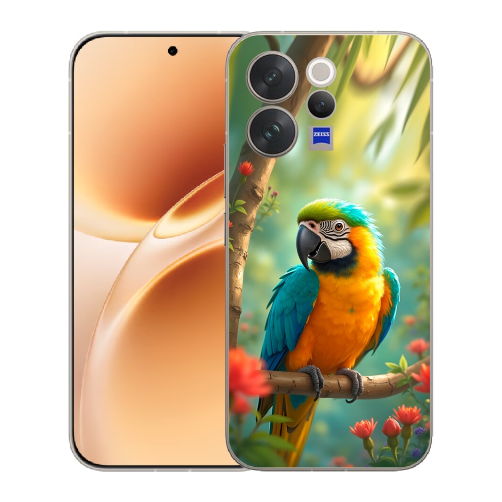 Gélový kryt mmCase na Vivo V70 - papagáj ara modrožltá