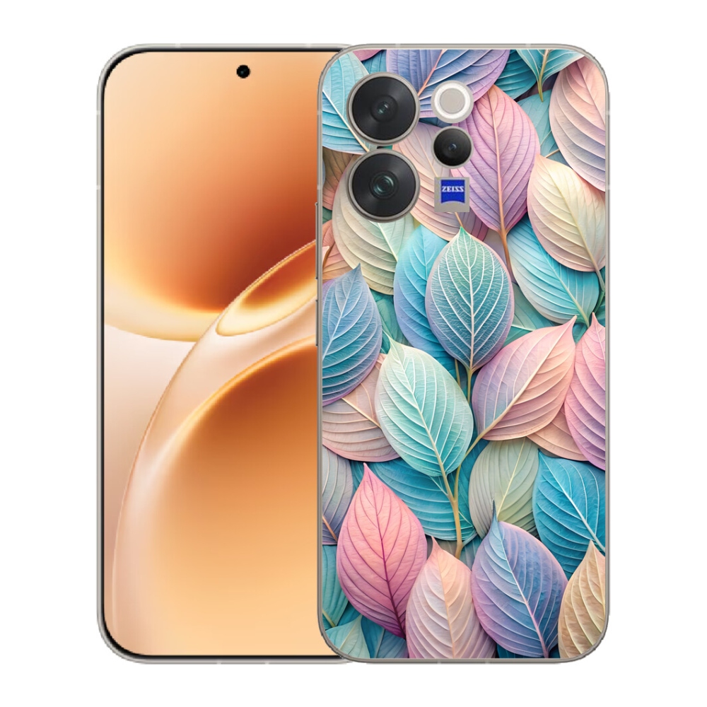 Gélový kryt mmCase na Vivo V70 - pastelové listy