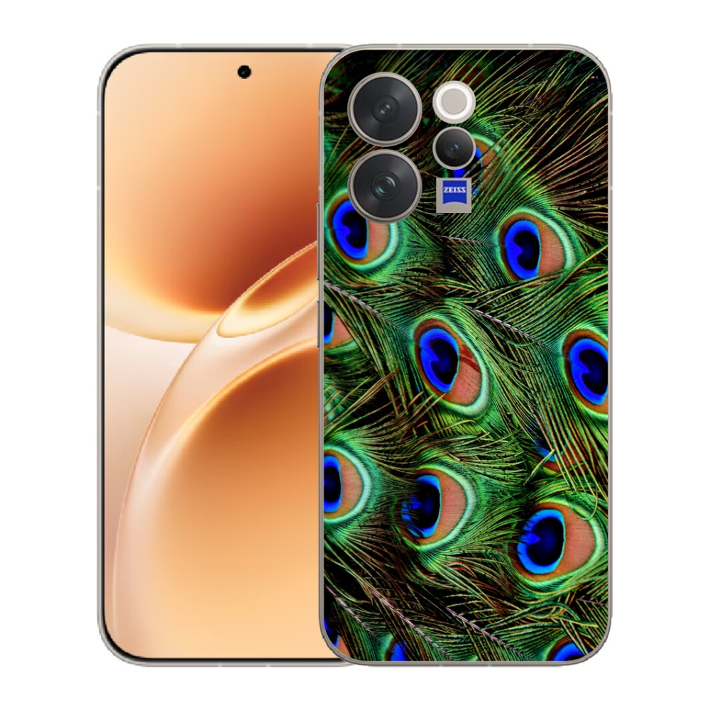 Gélový kryt mmCase na Vivo V70 - pávie perie