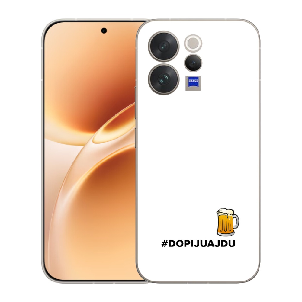 Gélový kryt mmCase na Vivo V70 - pivný motív 1 biele pozadie