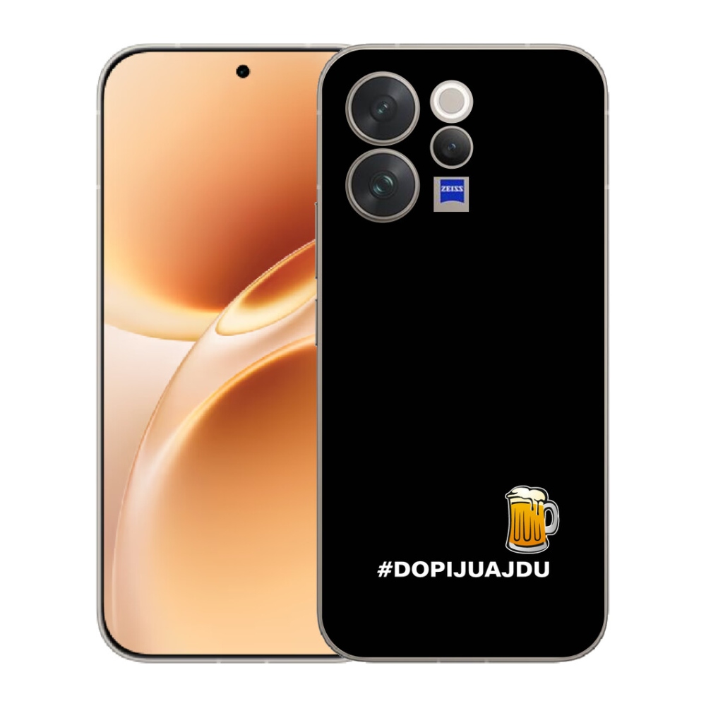 Gélový kryt mmCase na Vivo V70 - pivný motív 1 čierne pozadie