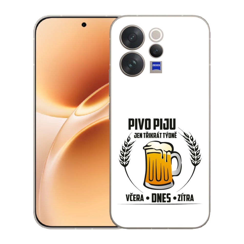 Gélový kryt mmCase na Vivo V70 - pivný motív biele pozadie