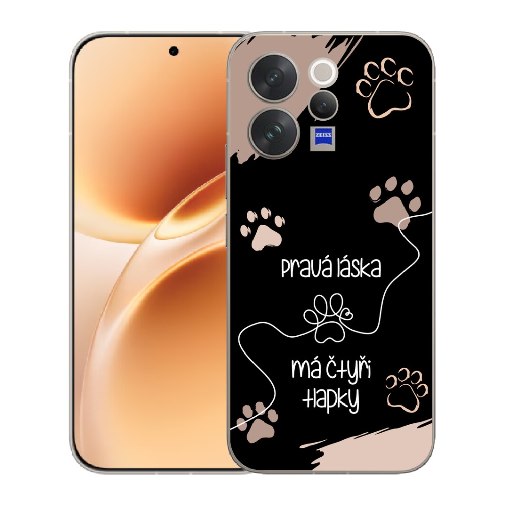Gélový kryt mmCase na Vivo V70 - psí motív 1 čierne pozadie