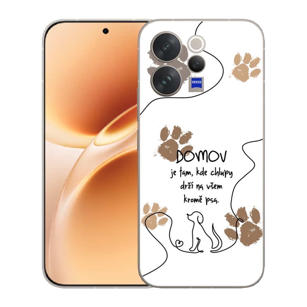 Gélový kryt mmCase na Vivo V70 - psí motív biele pozadie