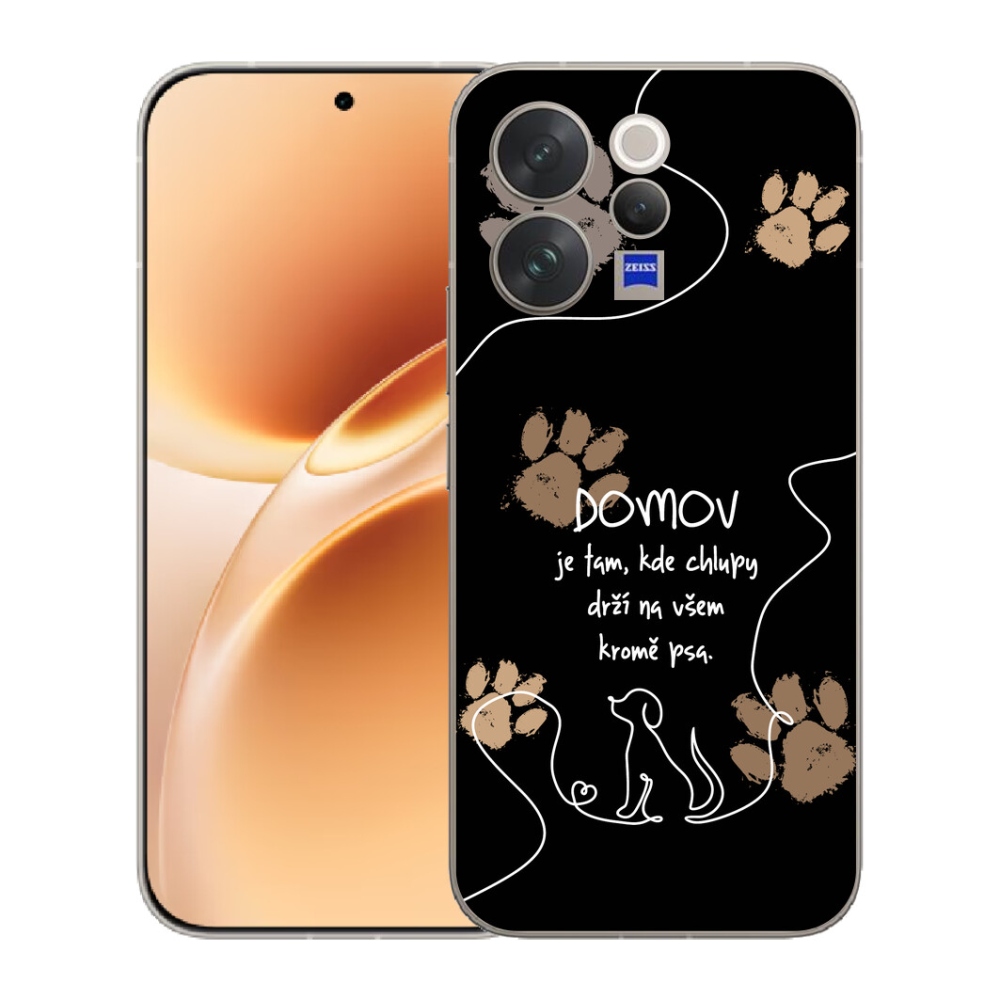 Gélový kryt mmCase na Vivo V70 - psí motív čierne pozadie