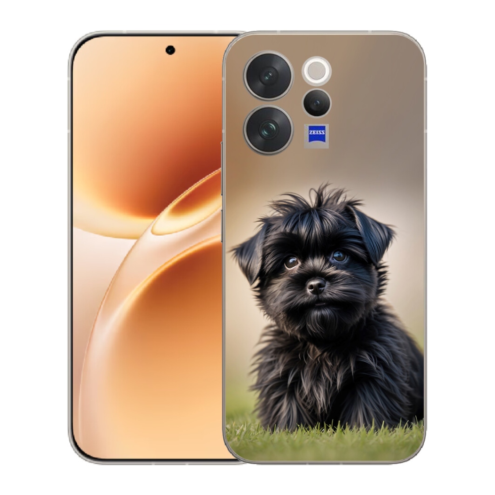Gélový kryt mmCase na Vivo V70 - roztomilý čierny psík